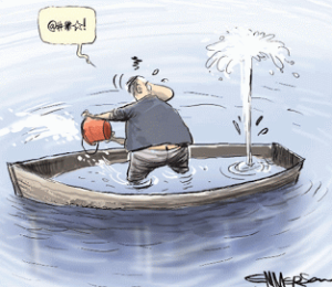 screen shot small boat cartoon sinking