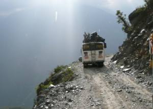screen shot van at end of road at cliff