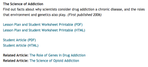 acreen shot class catelog addiction disease